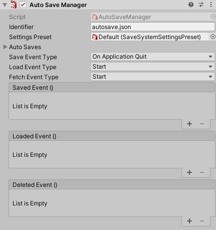 Auto Save Manager Component